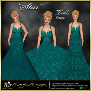 "Star Gowns Teal"